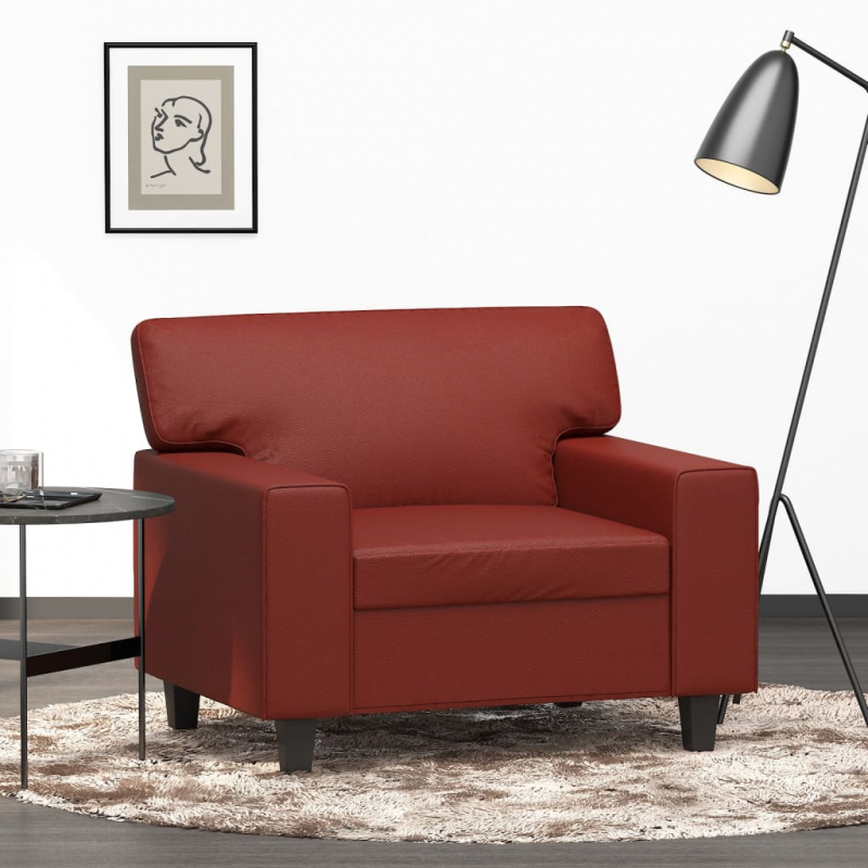 1-Sitzer-Sofa Weinrot 60 cm Kunstleder