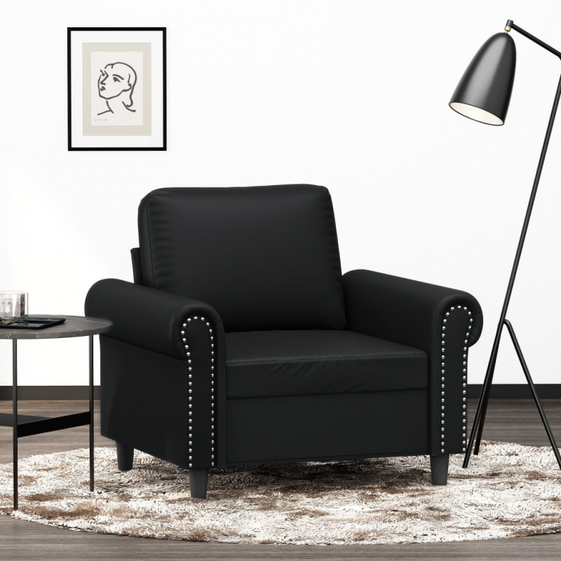 1-Sitzer-Sofa Schwarz 60 cm Kunstleder