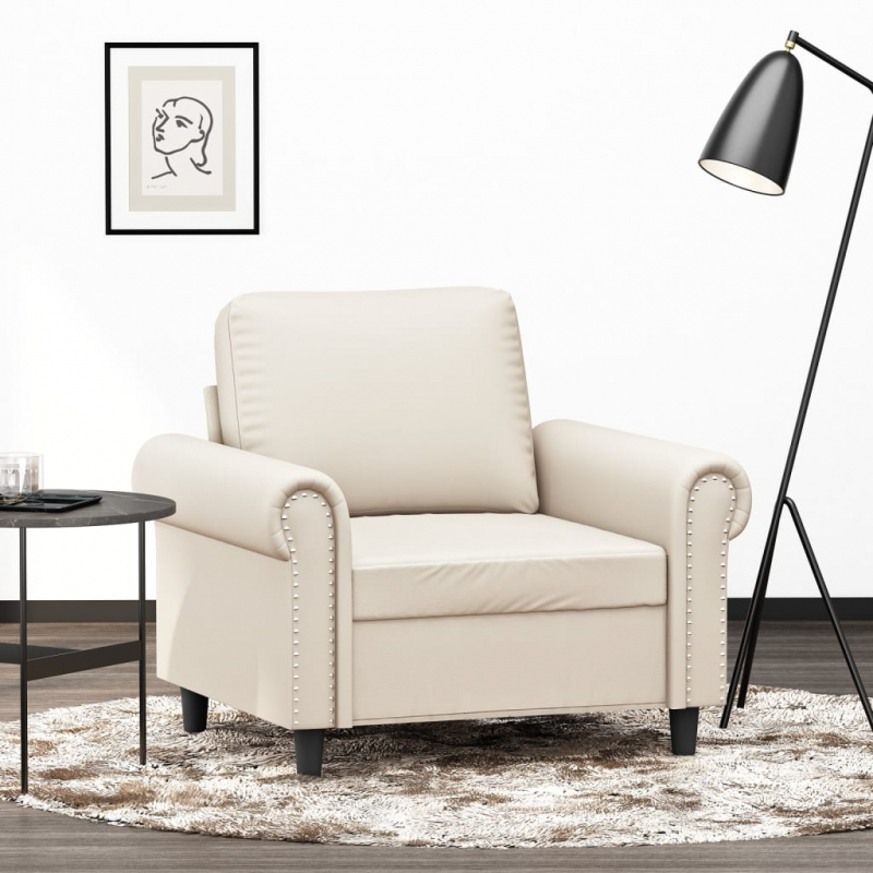 1-Sitzer-Sofa Creme 60 cm Kunstleder