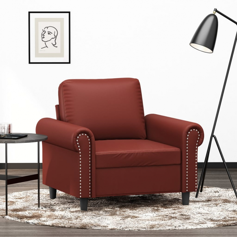 1-Sitzer-Sofa Weinrot 60 cm Kunstleder