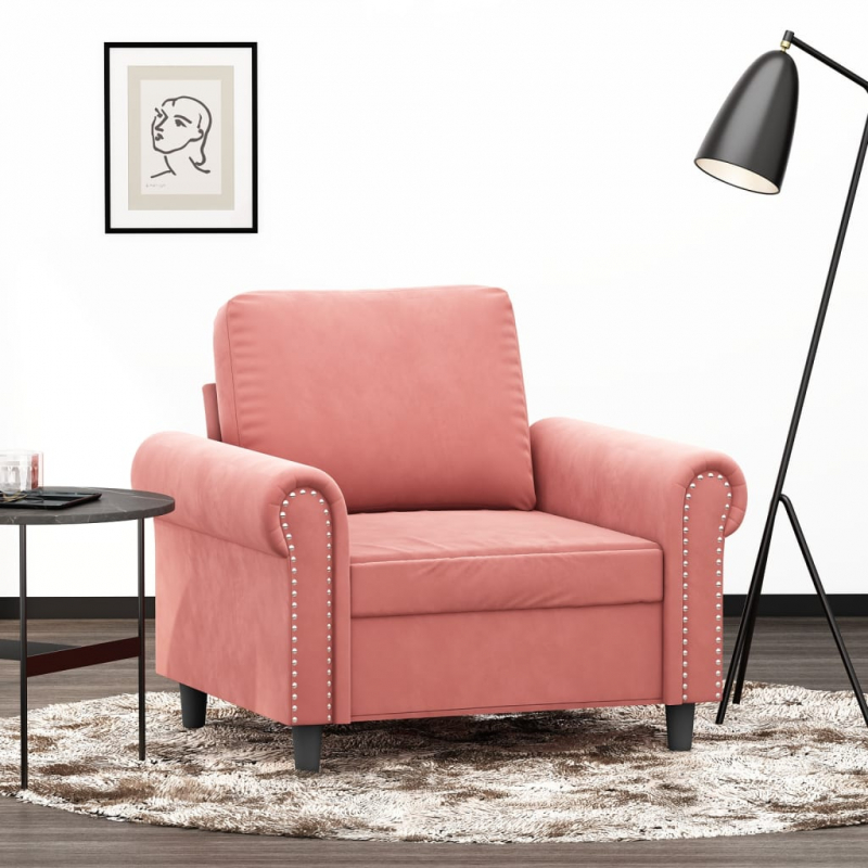 1-Sitzer-Sofa Rosa 60 cm Samt