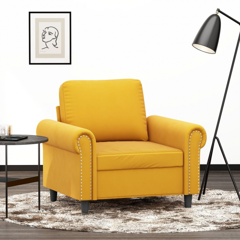 1-Sitzer-Sofa Gelb 60 cm Samt