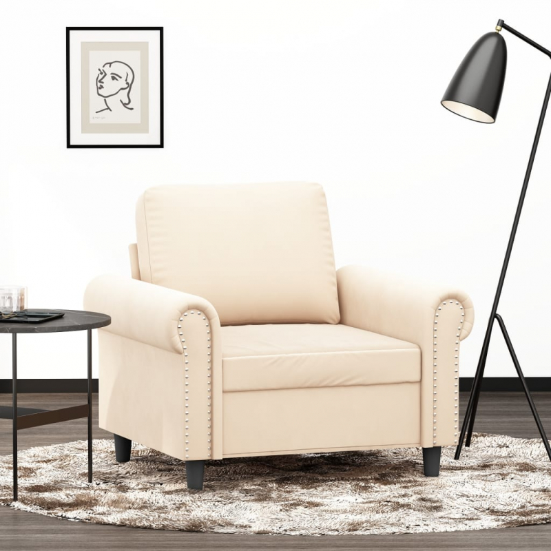 1-Sitzer-Sofa Creme 60 cm Samt