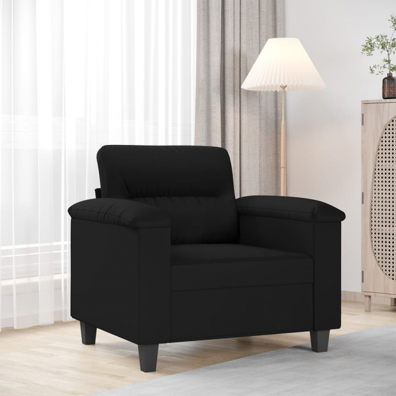 1-Sitzer-Sofa Schwarz 60 cm Mikrofasergewebe