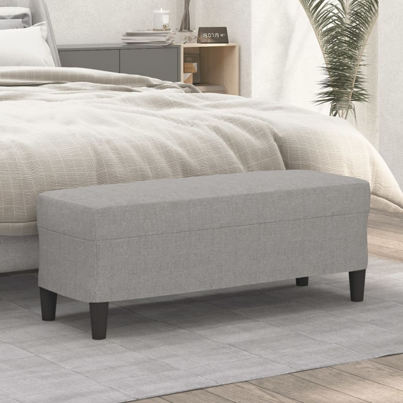 Sitzbank Hellgrau 100x35x41 cm Stoff