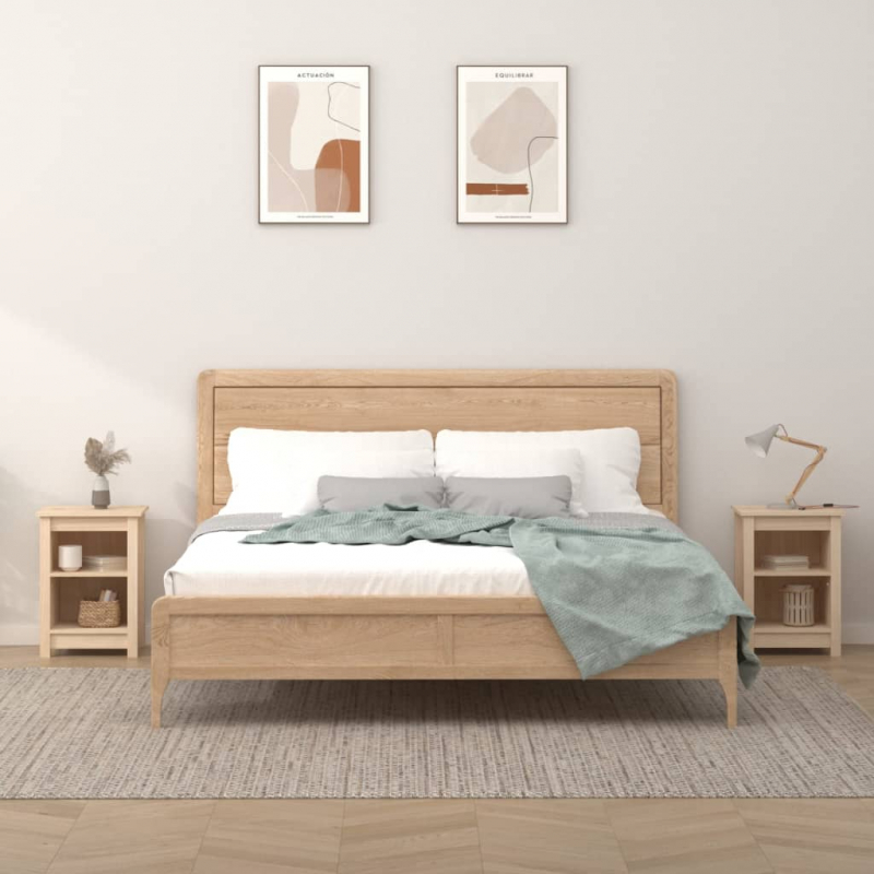 Nachttische 2 Stk. 40x35x55 cm Massivholz Kiefer