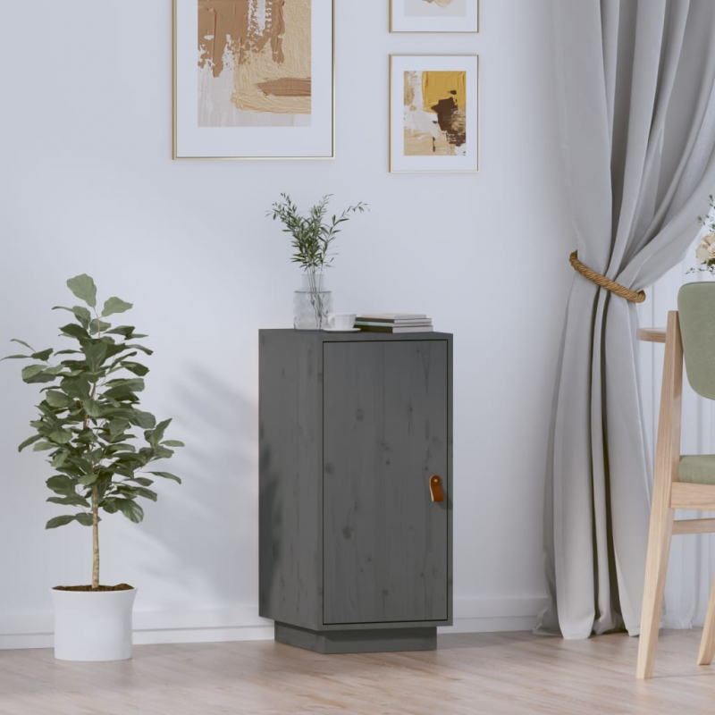 Sideboard Grau 34x40x75 cm Massivholz Kiefer