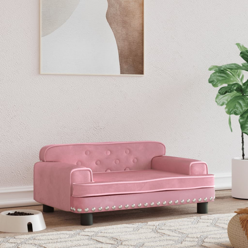 Hundebett Rosa 70x45x30 cm Samt