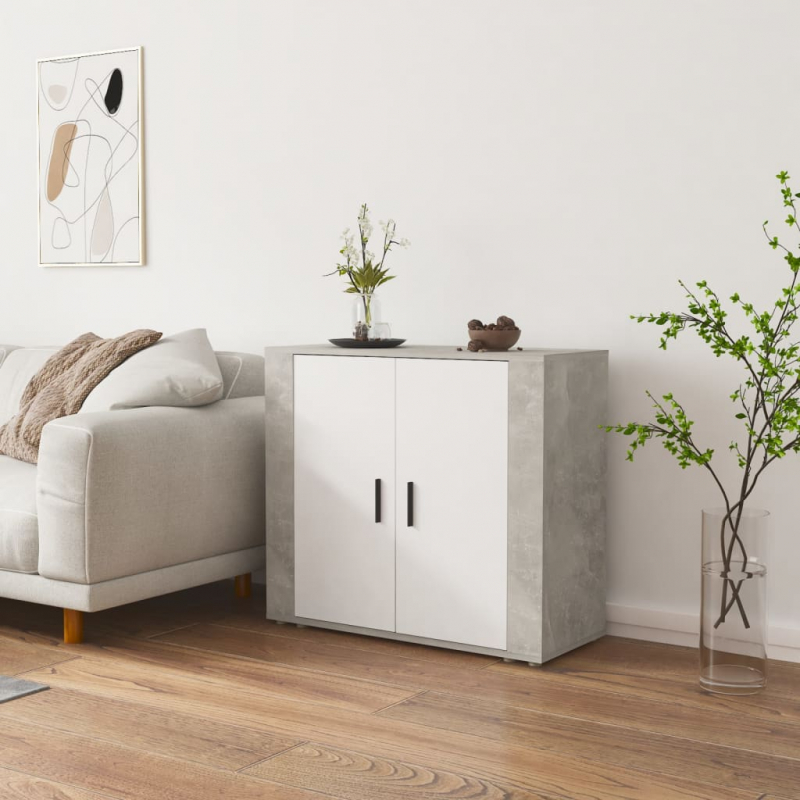 Sideboard Betongrau 80x33x70 cm Holzwerkstoff