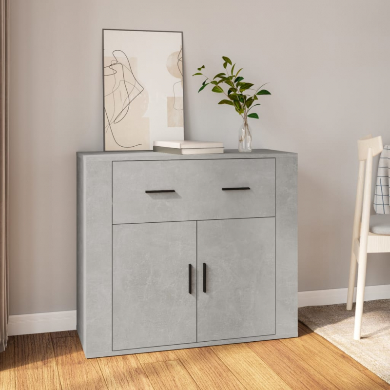 Sideboard Betongrau 80x33x70 cm Holzwerkstoff