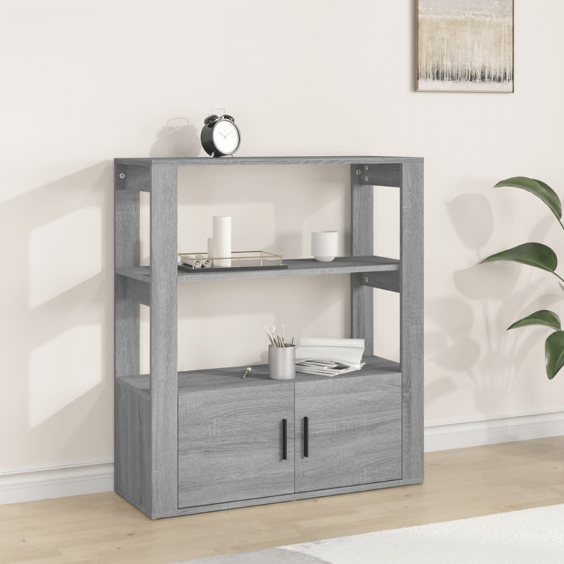 Sideboard Grau Sonoma 80x30x90 cm Holzwerkstoff