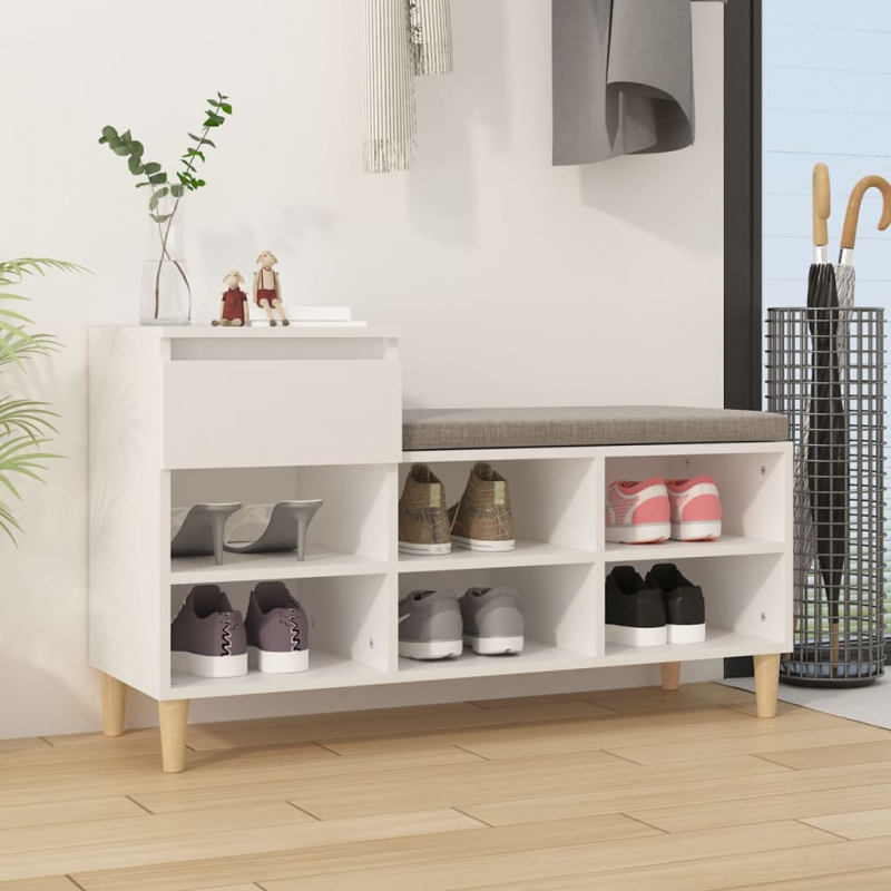 Schuhregal Weiß 102x36x60 cm Holzwerkstoff
