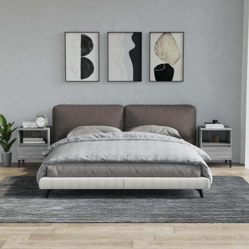 Nachttische 2 Stk. Grau Sonoma 40x35x50 cm