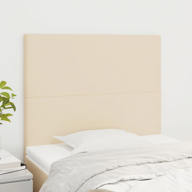 Kopfteile 2 Stk. Creme 90x5x78/88 cm Stoff