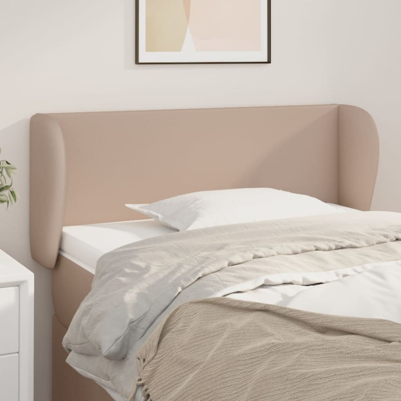 Kopfteil mit Ohren Cappuccino-Braun 103x23x78/88 cm Kunstleder