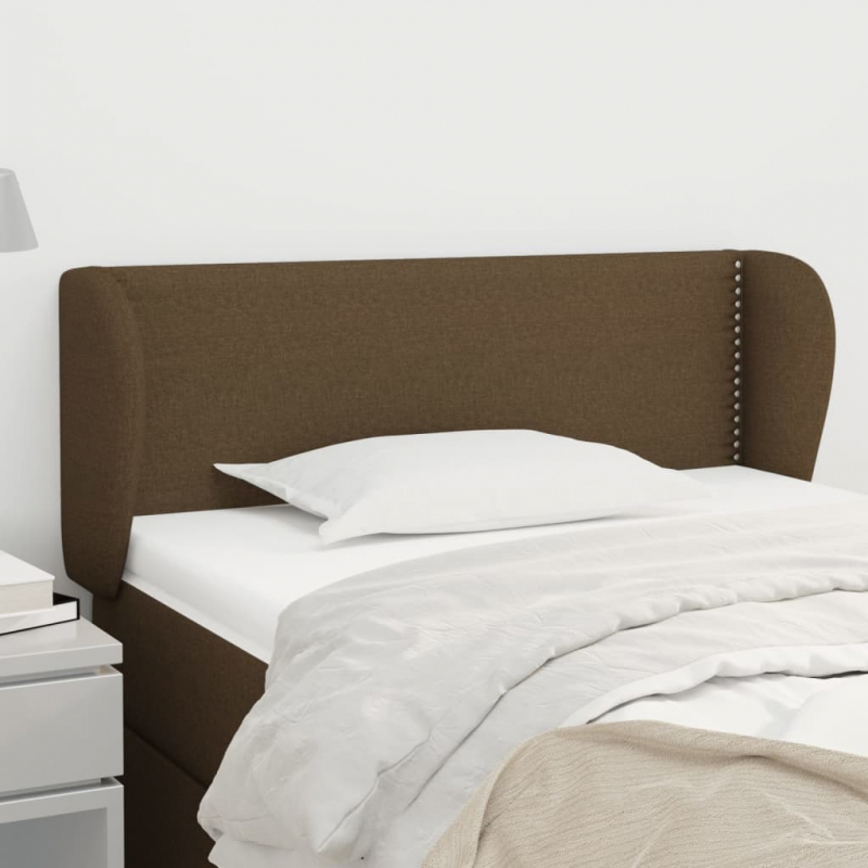 Kopfteil mit Ohren Dunkelbraun 103x23x78/88 cm Stoff