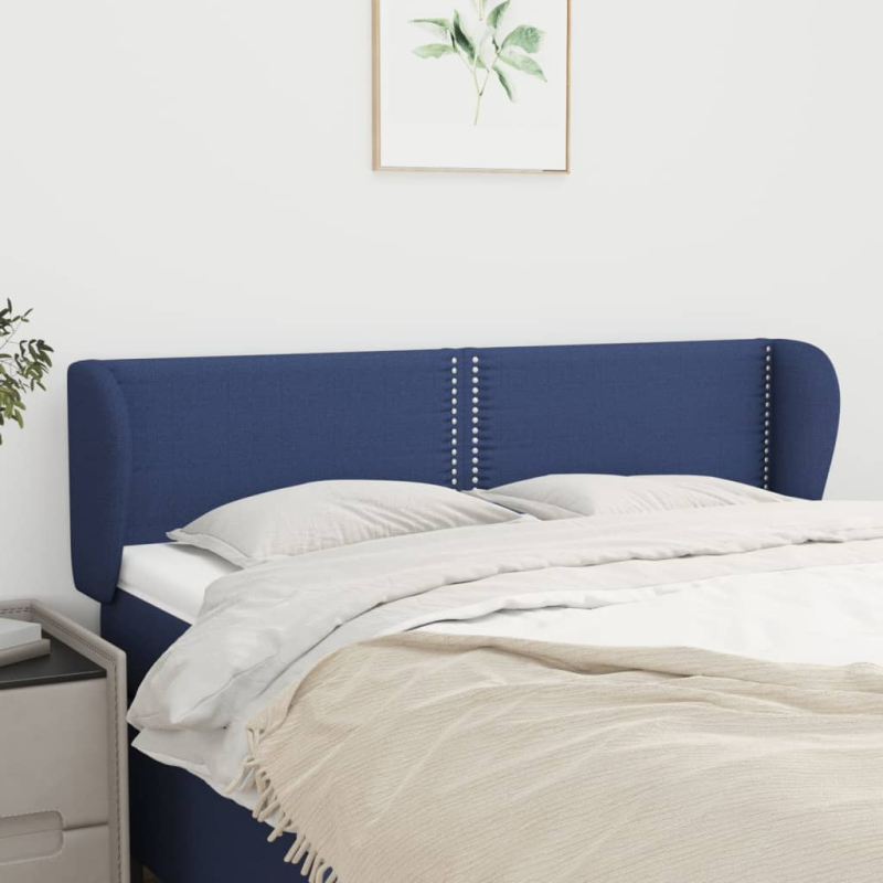 Kopfteil mit Ohren Blau 147x23x78/88 cm Stoff