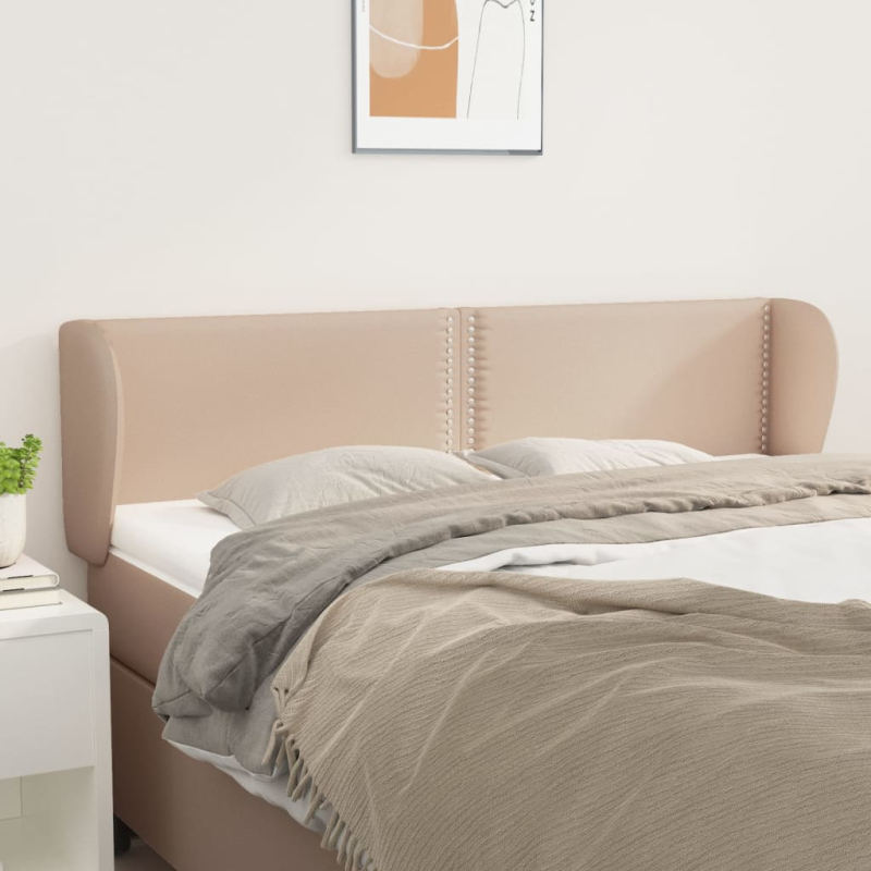 Kopfteil mit Ohren Cappuccino-Braun 147x23x78/88 cm Kunstleder