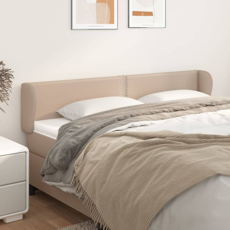 Kopfteil mit Ohren Cappuccino-Braun 183x23x78/88 cm Kunstleder