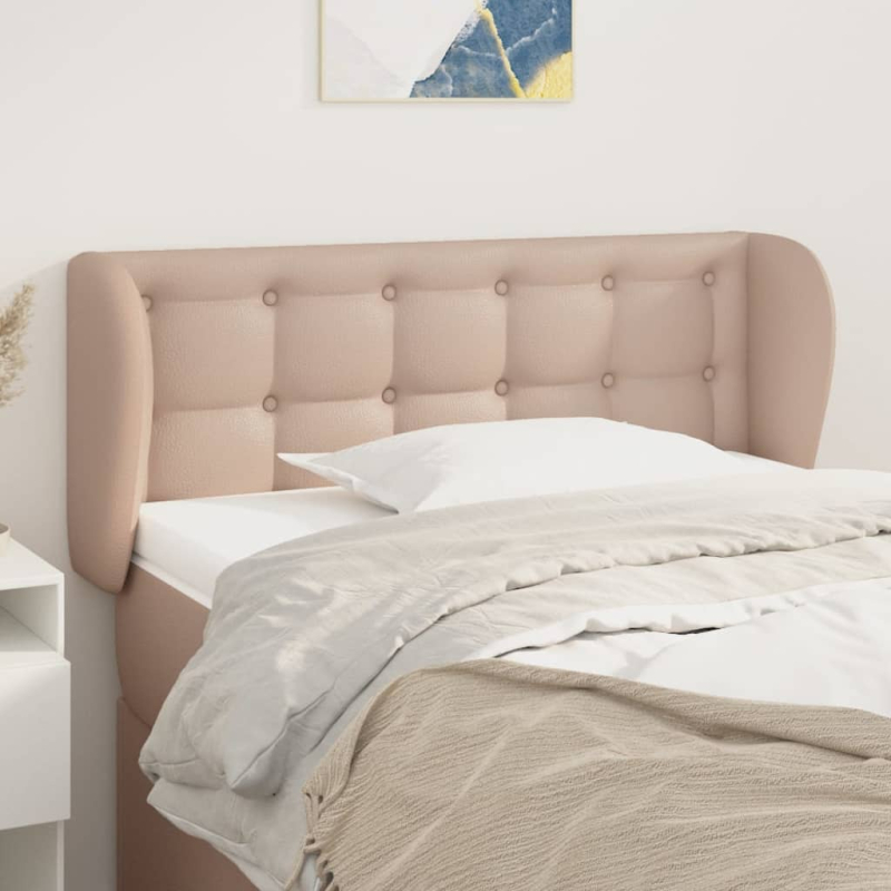Kopfteil mit Ohren Cappuccino-Braun 83x23x78/88 cm Kunstleder