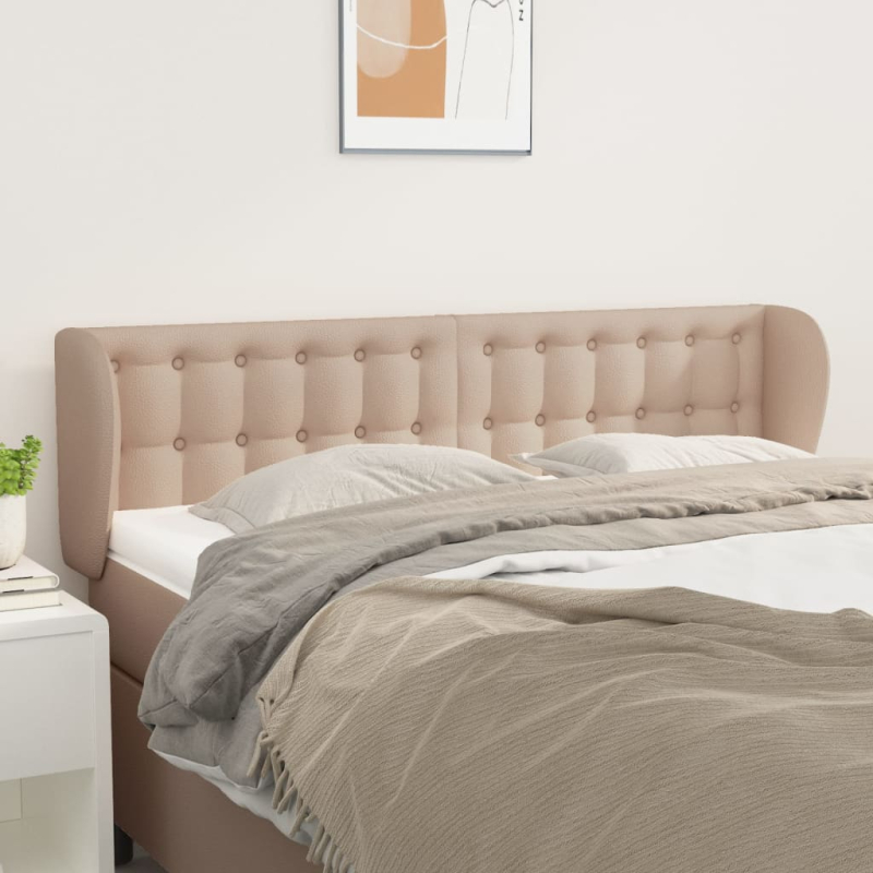 Kopfteil mit Ohren Cappuccino-Braun 147x23x78/88 cm Kunstleder