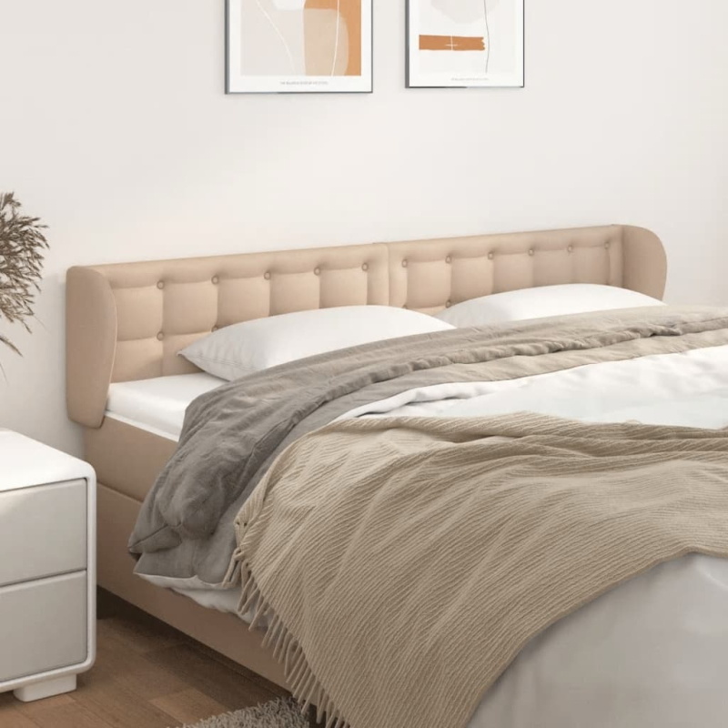 Kopfteil mit Ohren Cappuccino-Braun 163x23x78/88 cm Kunstleder