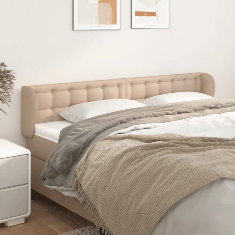 Kopfteil mit Ohren Cappuccino-Braun 183x23x78/88 cm Kunstleder