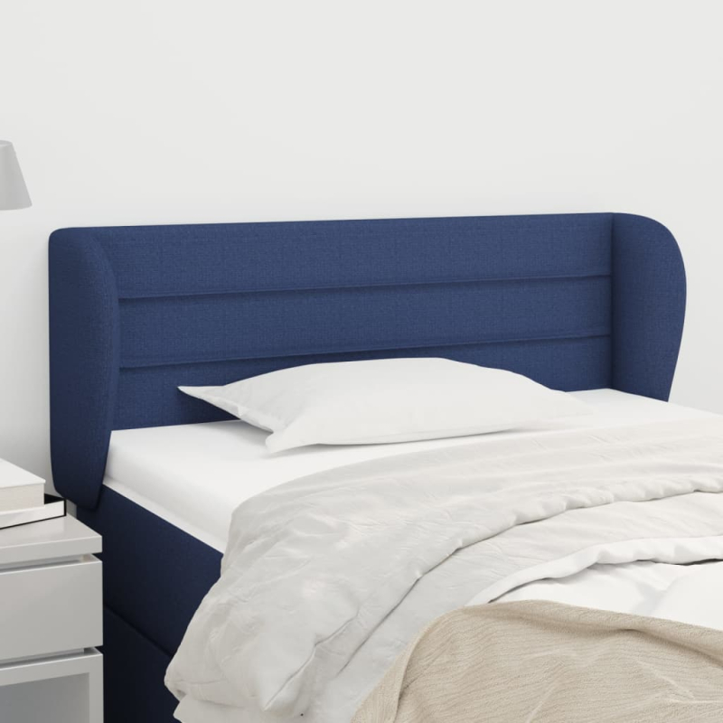 Kopfteil mit Ohren Blau 93x23x78/88 cm Stoff