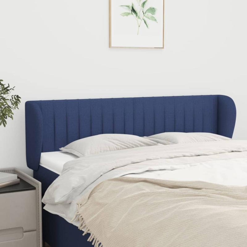 Kopfteil mit Ohren Blau 147x23x78/88 cm Stoff
