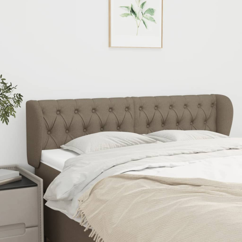 Kopfteil mit Ohren Taupe 163x23x78/88 cm Stoff