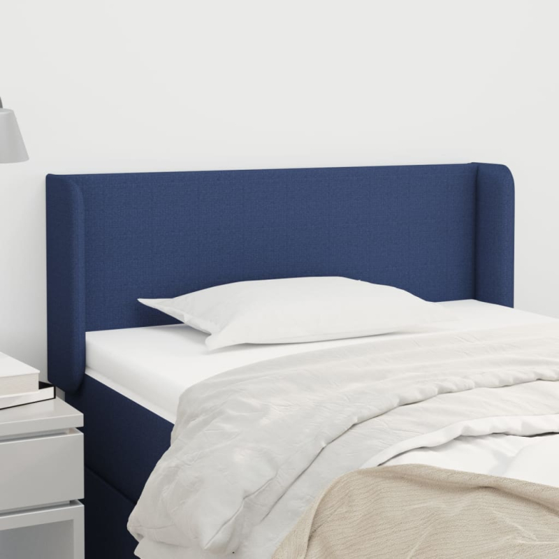 Kopfteil mit Ohren Blau 93x16x78/88 cm Stoff