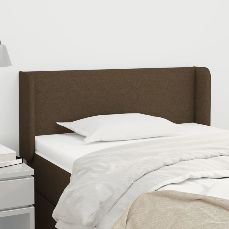 Kopfteil mit Ohren Dunkelbraun 103x16x78/88 cm Stoff
