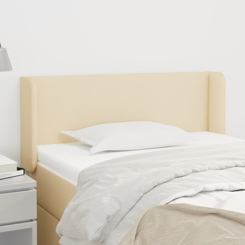 Kopfteil mit Ohren Creme 103x16x78/88 cm Stoff