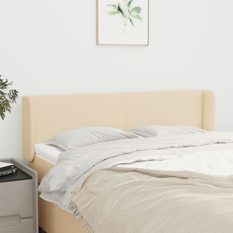 Kopfteil mit Ohren Creme 147x16x78/88 cm Stoff