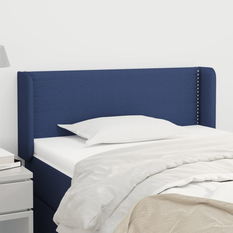 Kopfteil mit Ohren Blau 83x16x78/88 cm Stoff
