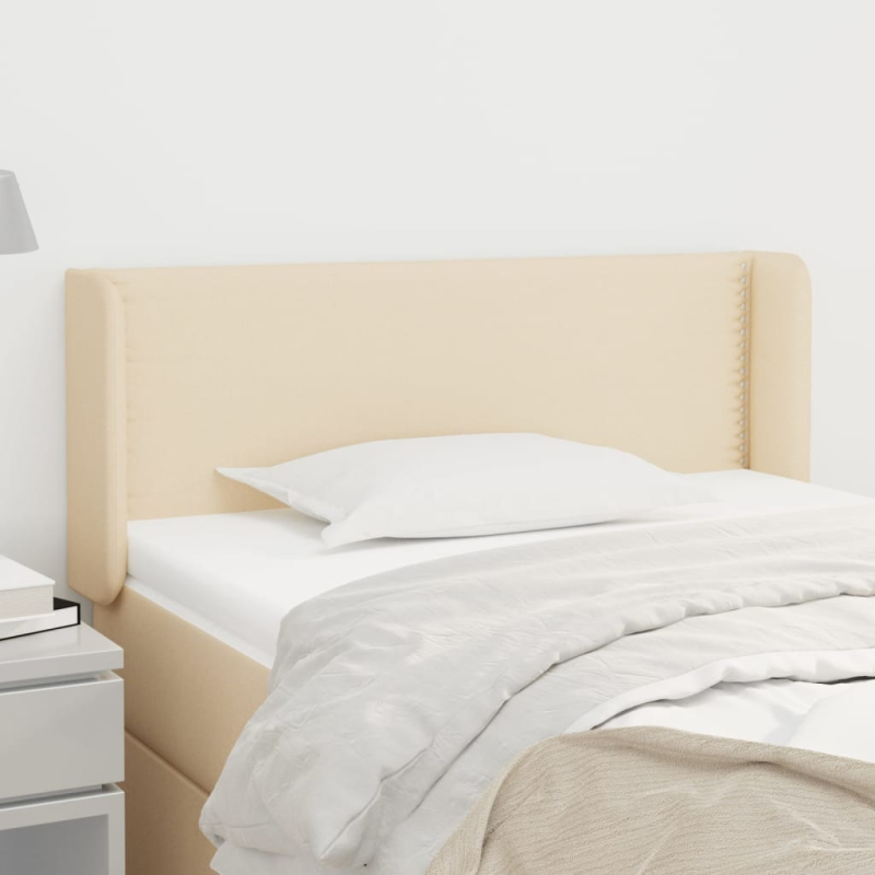 Kopfteil mit Ohren Creme 103x16x78/88 cm Stoff