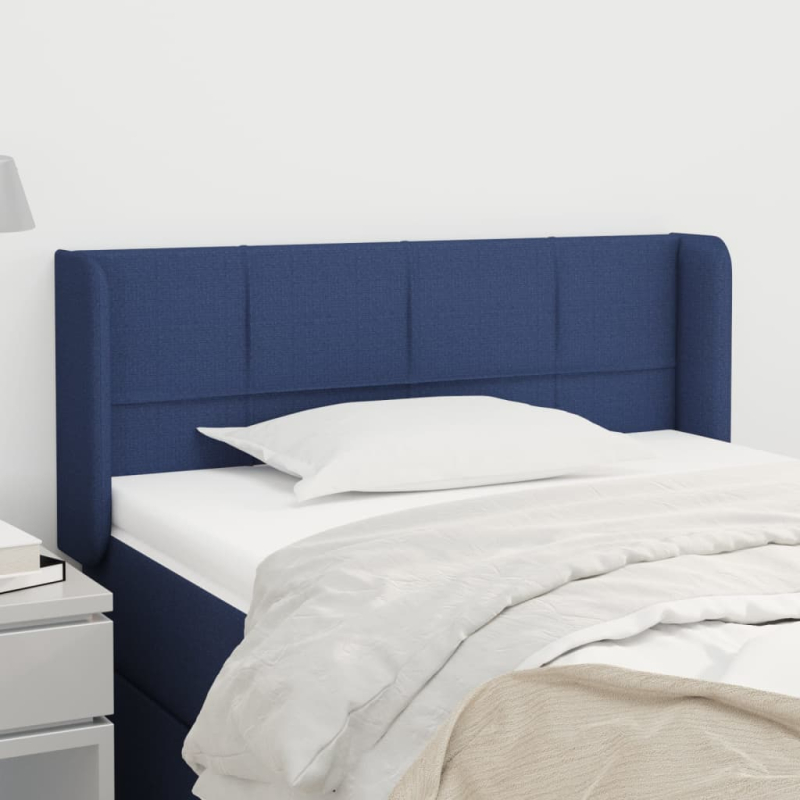 Kopfteil mit Ohren Blau 103x16x78/88 cm Stoff