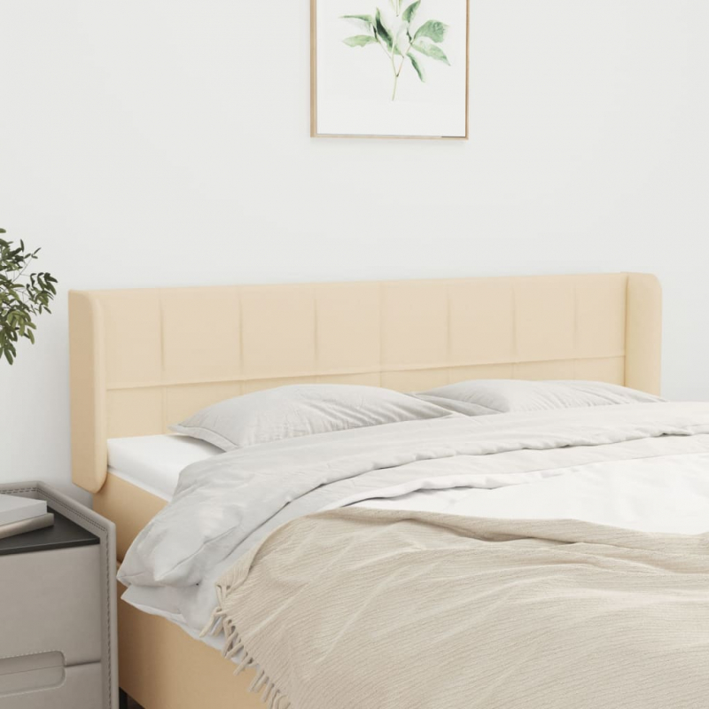 Kopfteil mit Ohren Creme 147x16x78/88 cm Stoff