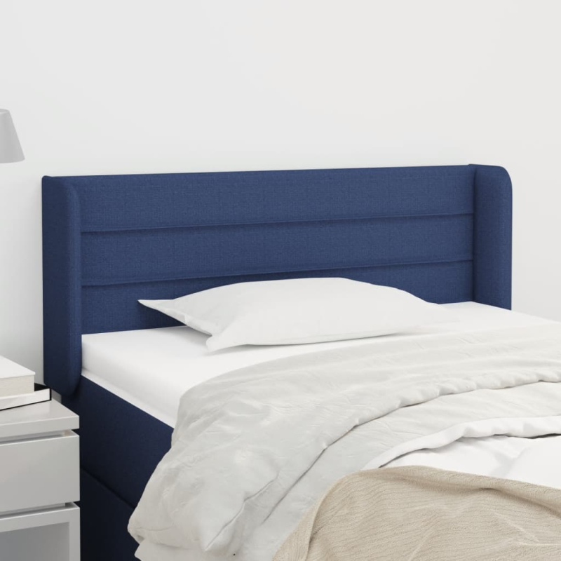 Kopfteil mit Ohren Blau 83x16x78/88 cm Stoff