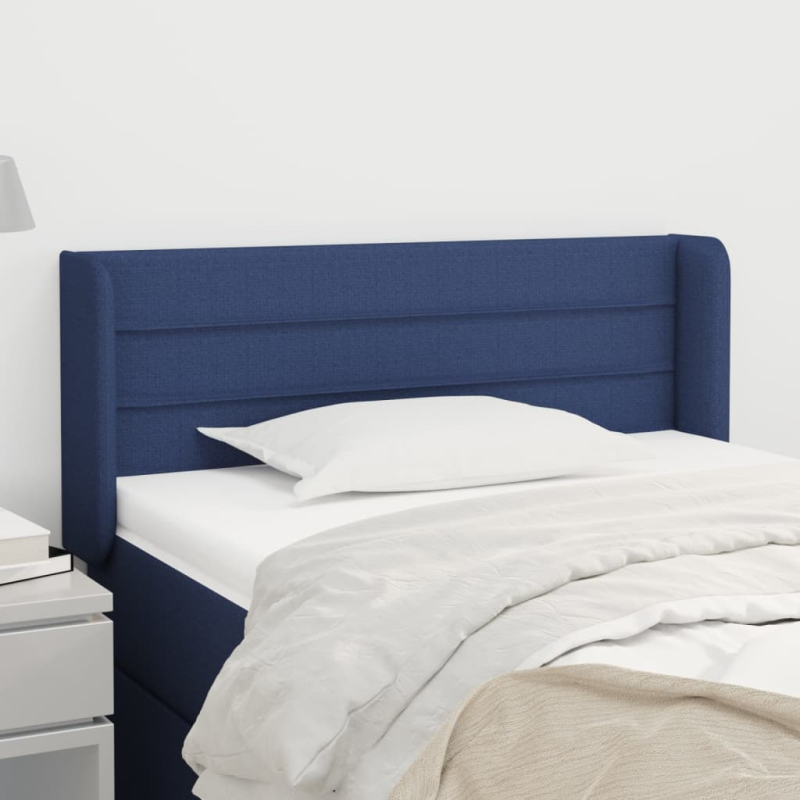 Kopfteil mit Ohren Blau 103x16x78/88 cm Stoff