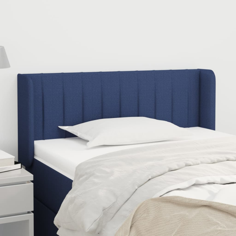 Kopfteil mit Ohren Blau 83x16x78/88 cm Stoff