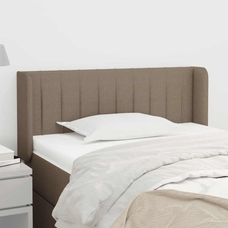 Kopfteil mit Ohren Taupe 103x16x78/88 cm Stoff