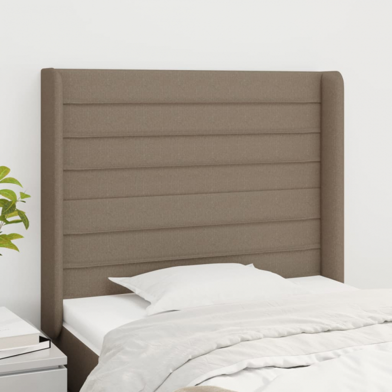 Kopfteil mit Ohren Taupe 103x16x118/128 cm Stoff