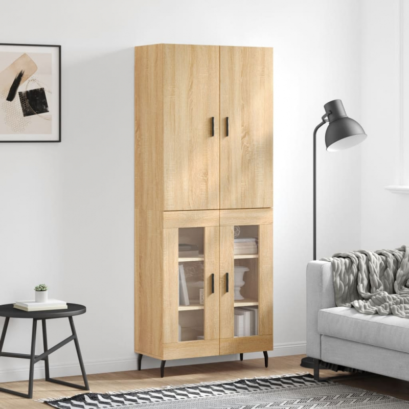 Highboard Sonoma-Eiche 69,5x34x180 cm Holzwerkstoff