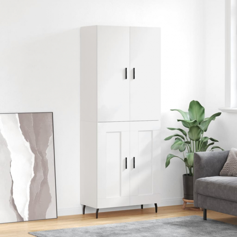 Highboard Weiß 69,5x34x180 cm Holzwerkstoff