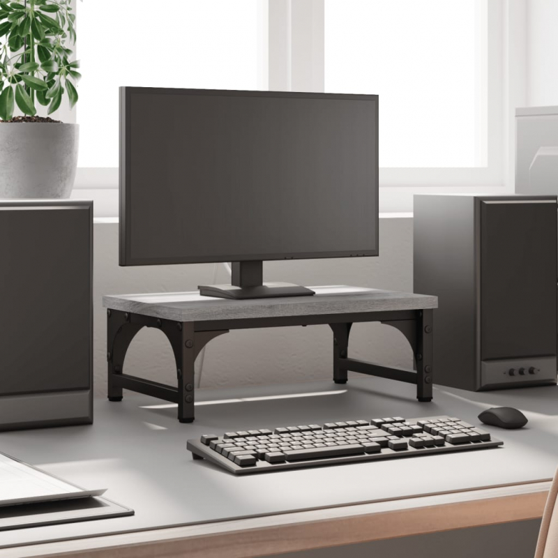 Monitorständer Grau Sonoma 37x23x14 cm Holzwerkstoff