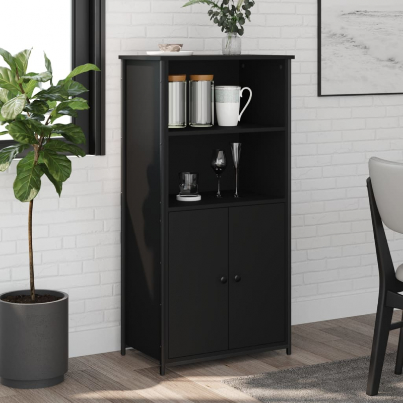 Highboard Schwarz 62x36x121,5 cm Holzwerkstoff