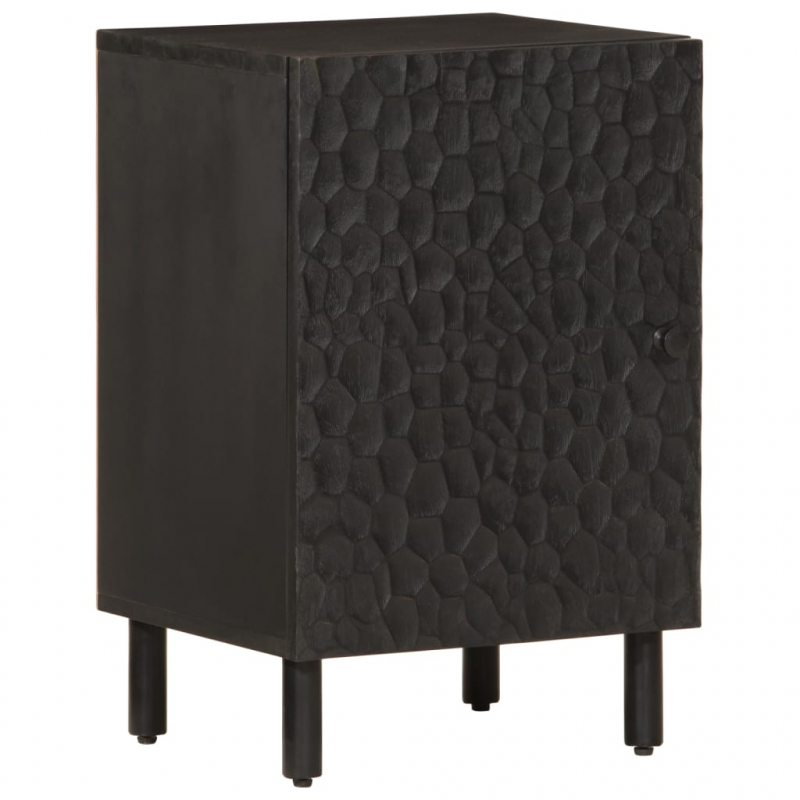 Badschrank Schwarz 38x33x58 cm Massivholz Mango