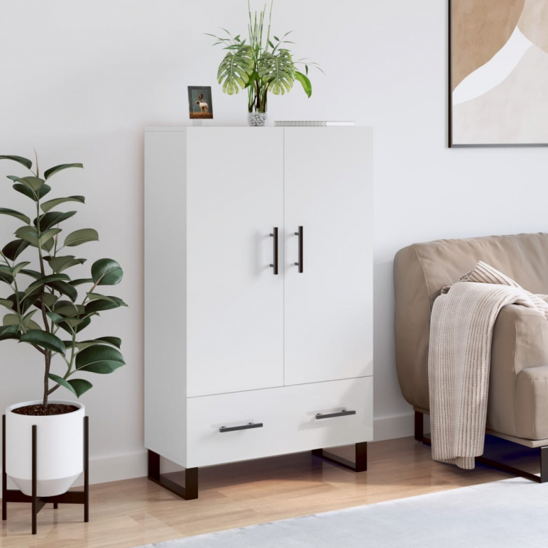 Highboard Hochglanz-Weiß 69,5x31x115 cm Holzwerkstoff
