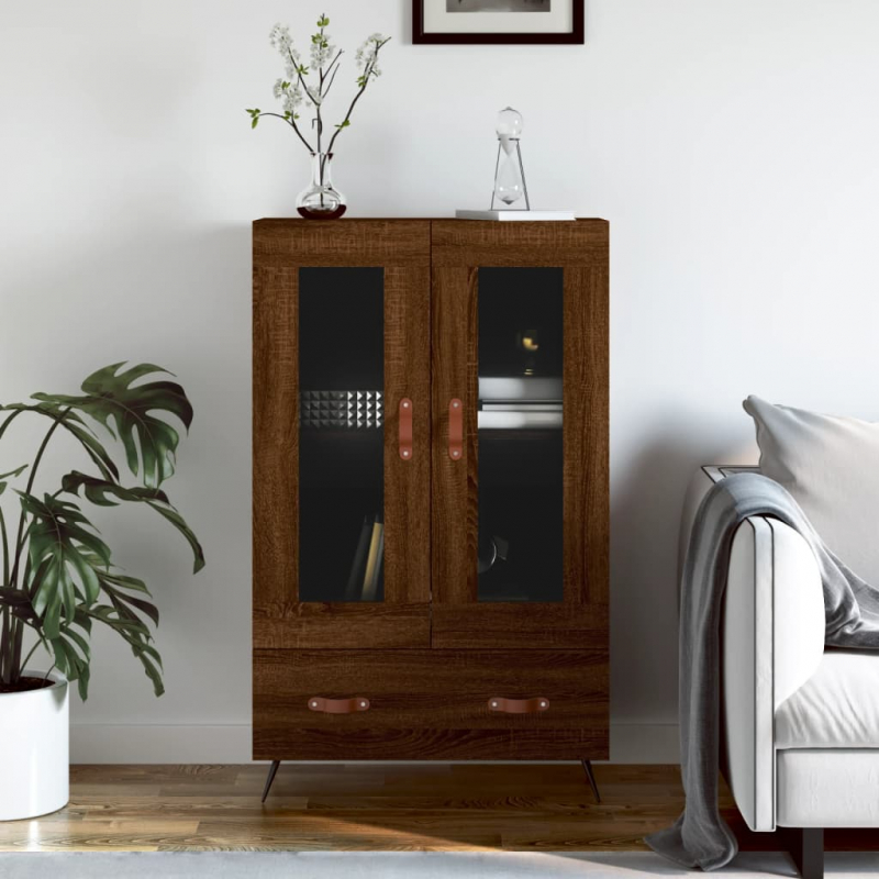 Highboard Braun Eichen-Optik 69,5x31x115 cm Holzwerkstoff